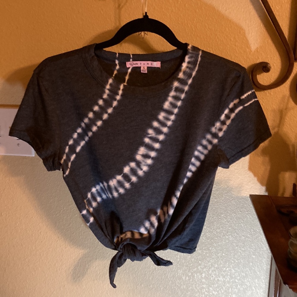 Tie dye dark blue/white crop top size S